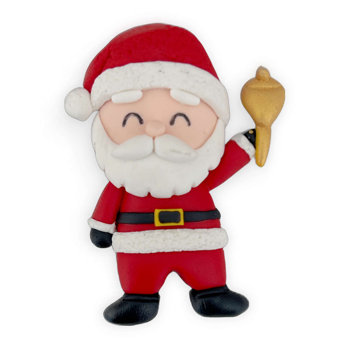 Santa with Bell Christmas Clay Embellishment