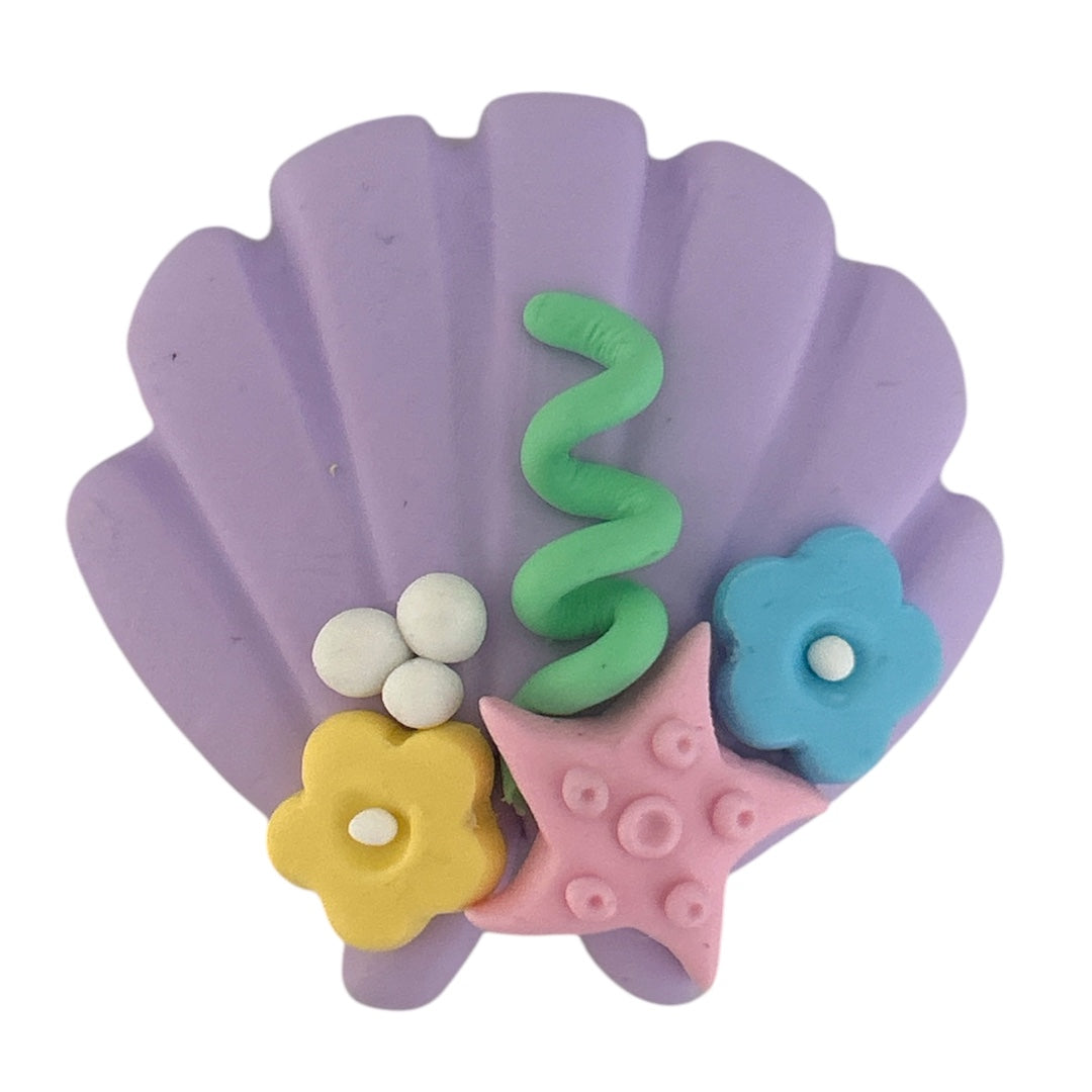 Purple Seashell Clay Embellishment