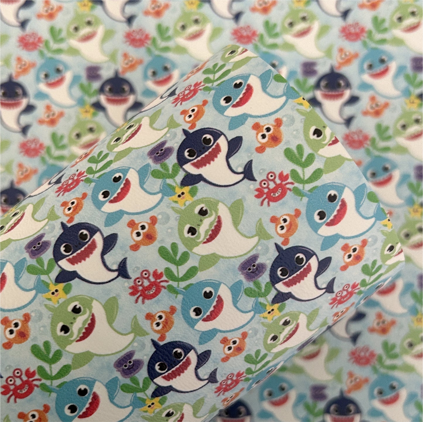 Shark Family Printed Faux Leather Sheets