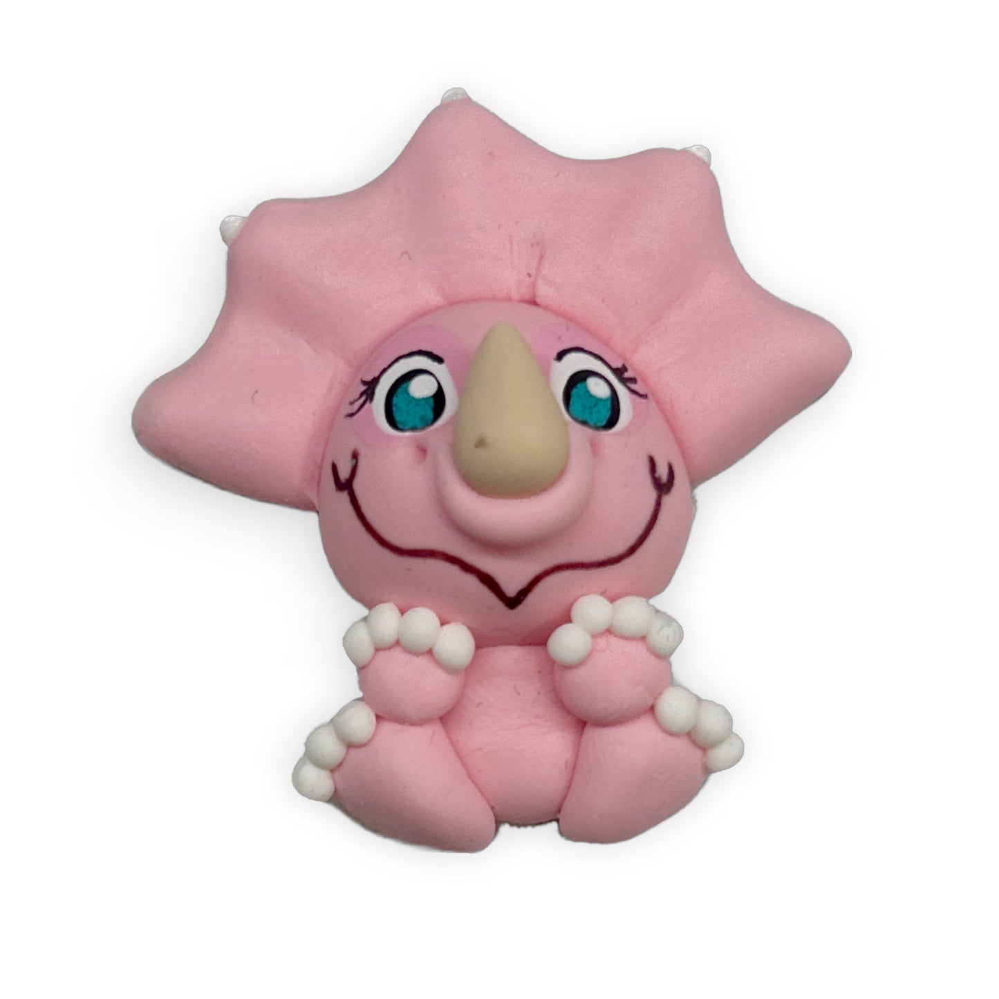 Pink Dinosaur Clay Embellishment