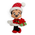 Mrs Mouse with Christmas Present Clay Embellishment