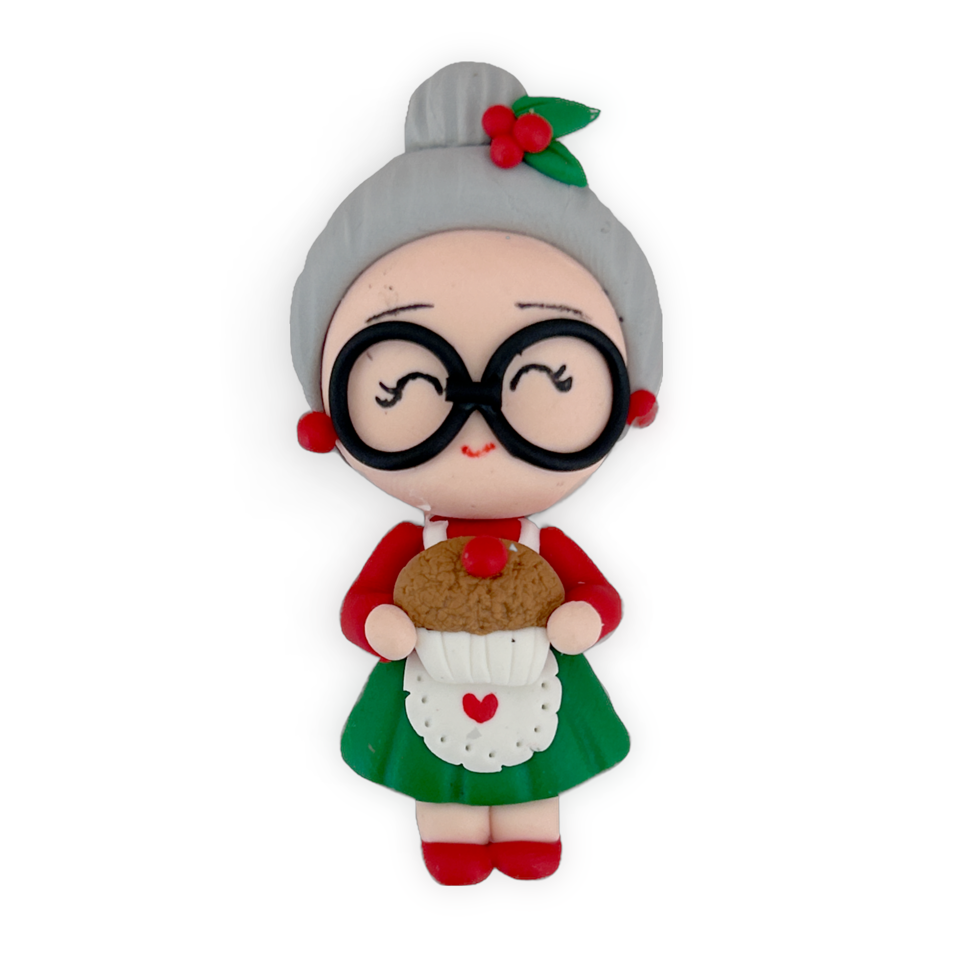 Mrs Clause Christmas Clay Embellishment