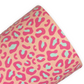 Pink Leopard Printed Faux Leather Sheets
