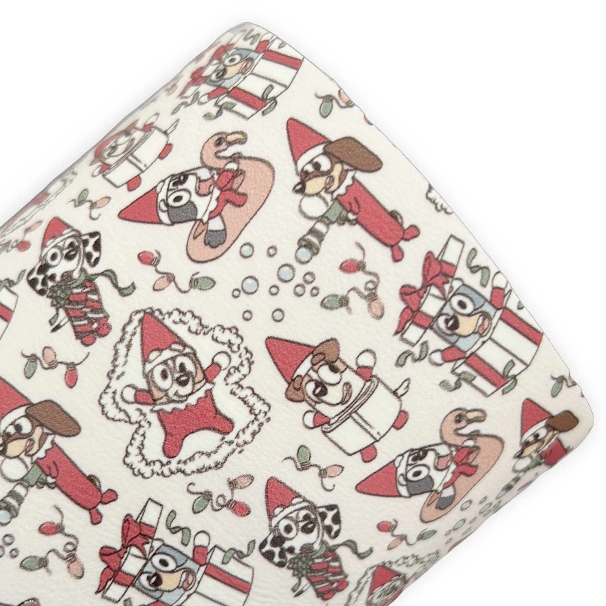 Blue Dog and Friends Christmas Printed Faux Leather Sheets