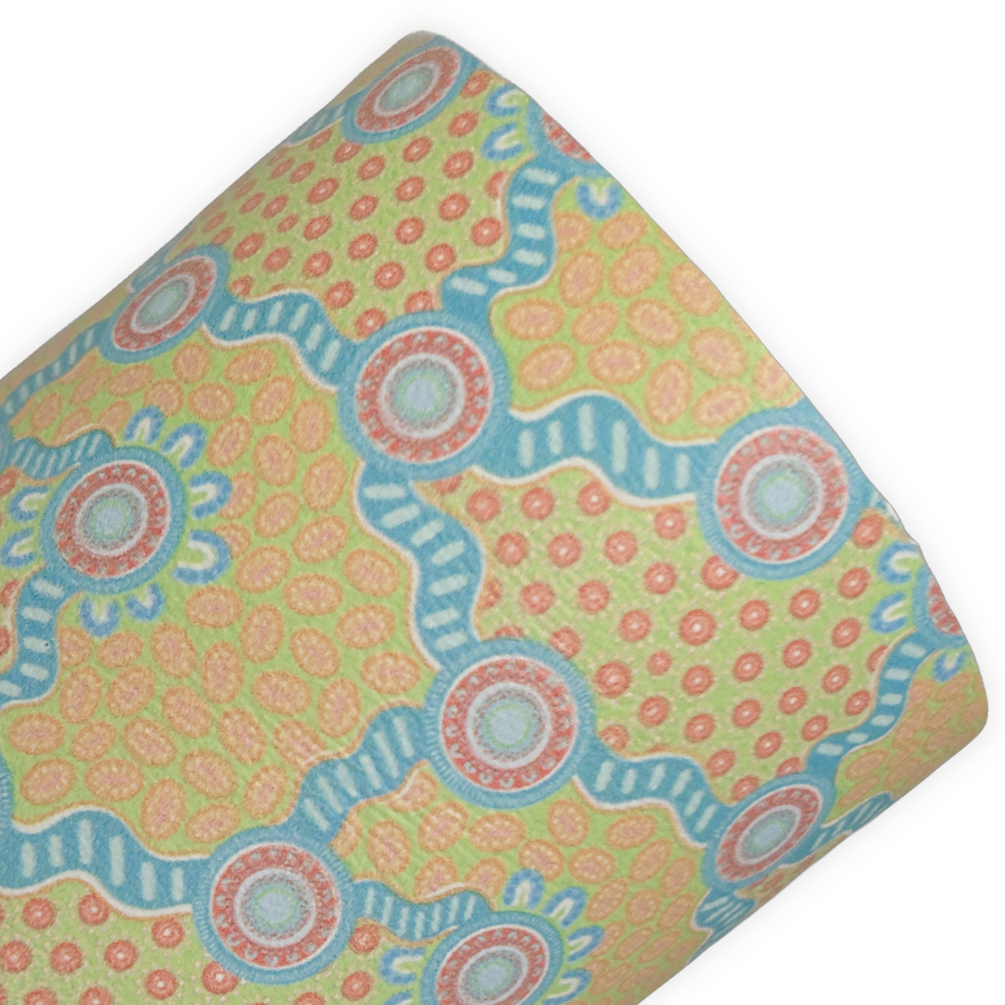 Untitled Green (EXCLUSIVE) Artwork Indigenous Art Printed Faux Leather Sheets