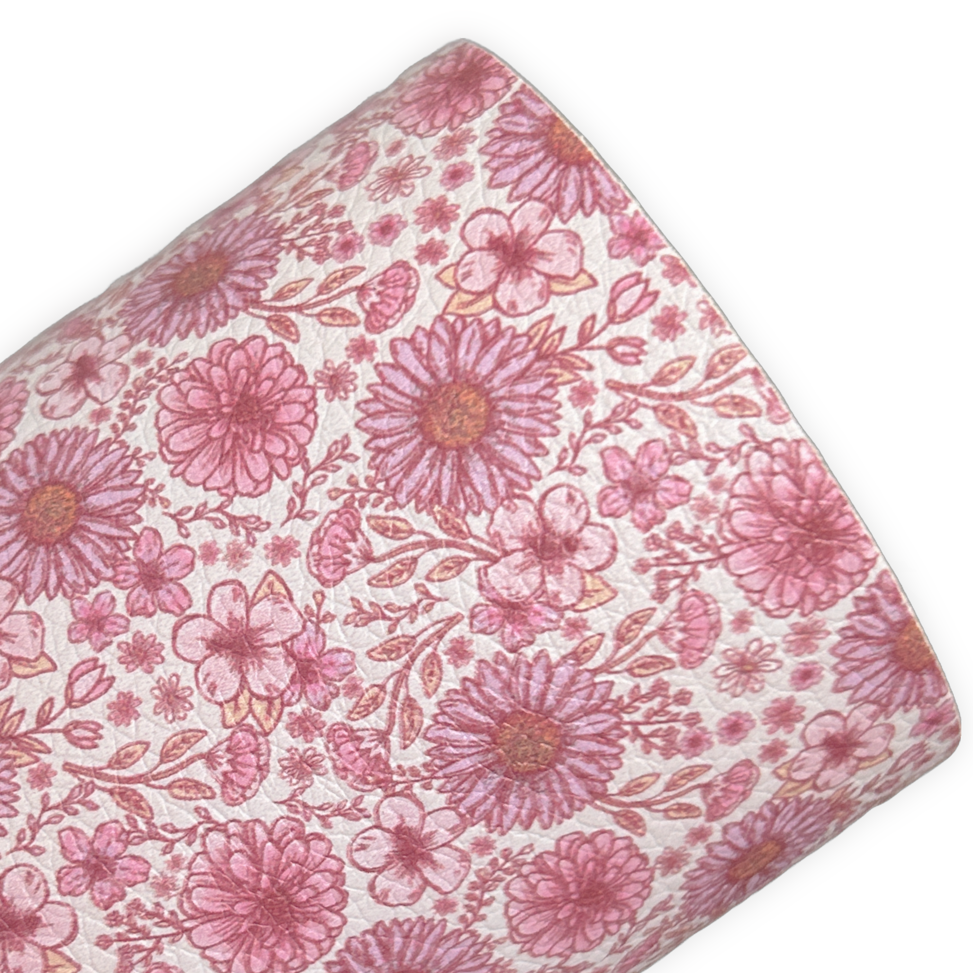 Blush Blossom Floral Litchi Faux Leather Sheets