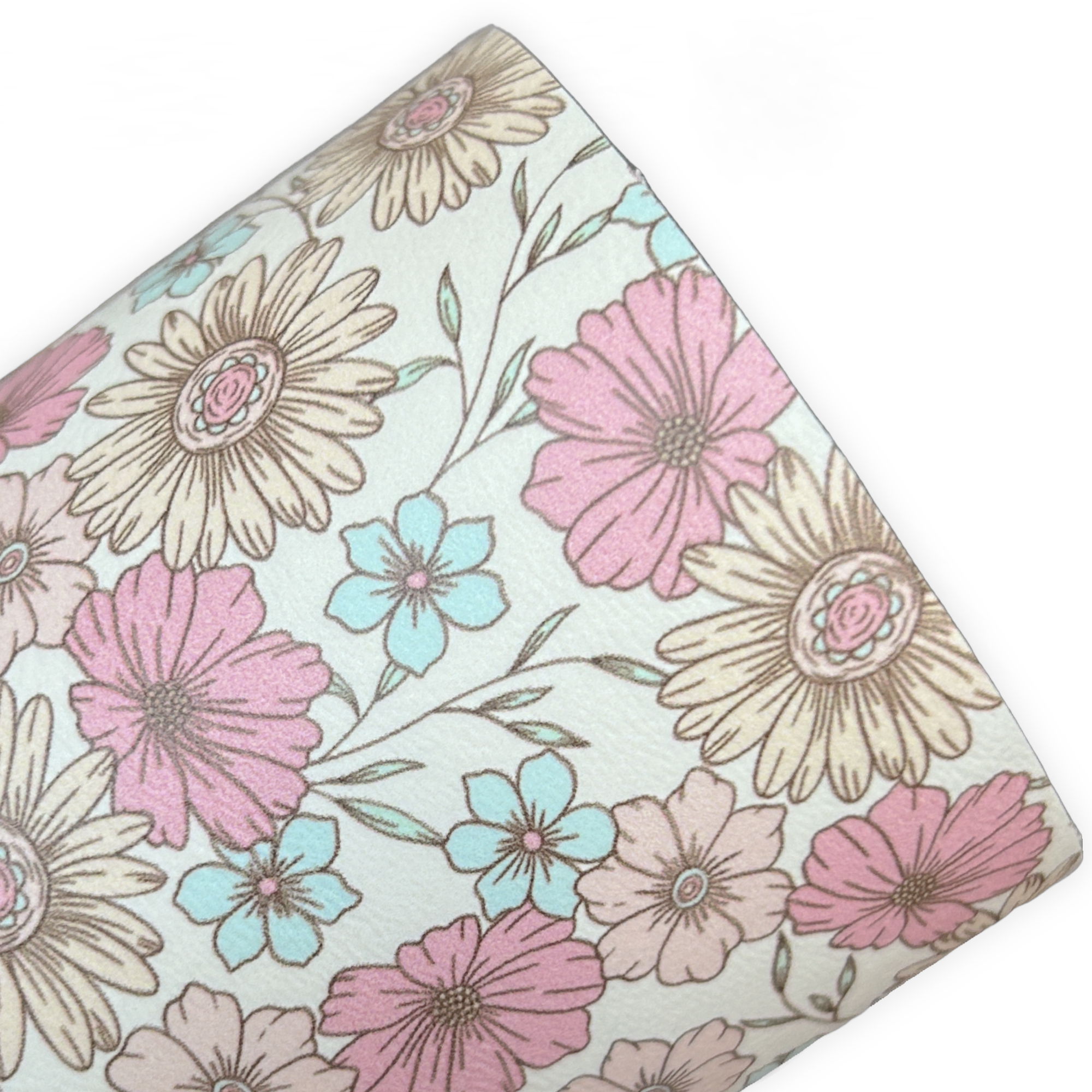 Summer Pastel Florals Printed Faux Leather Sheets