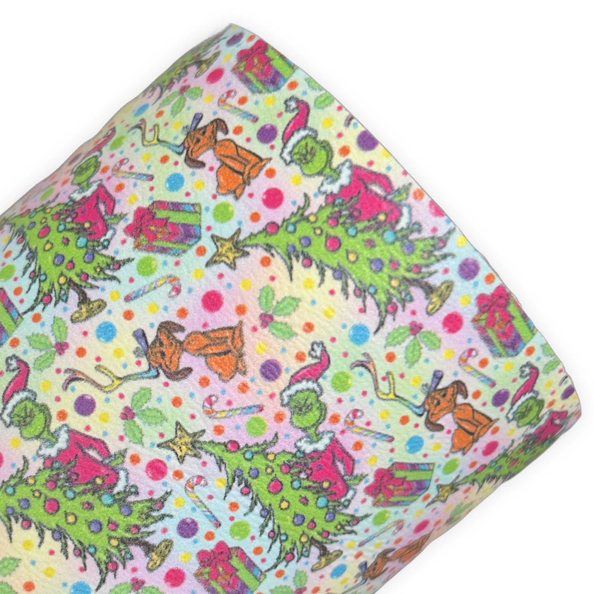 Green Monster Christmas Printed Faux Leather Sheets