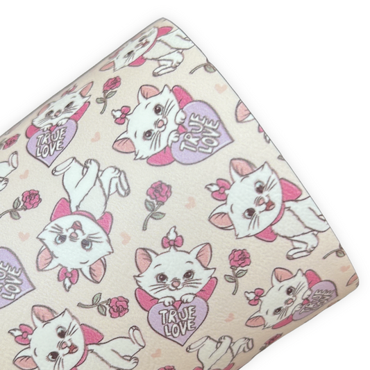 True Love Kitten Printed Faux Leather Sheets
