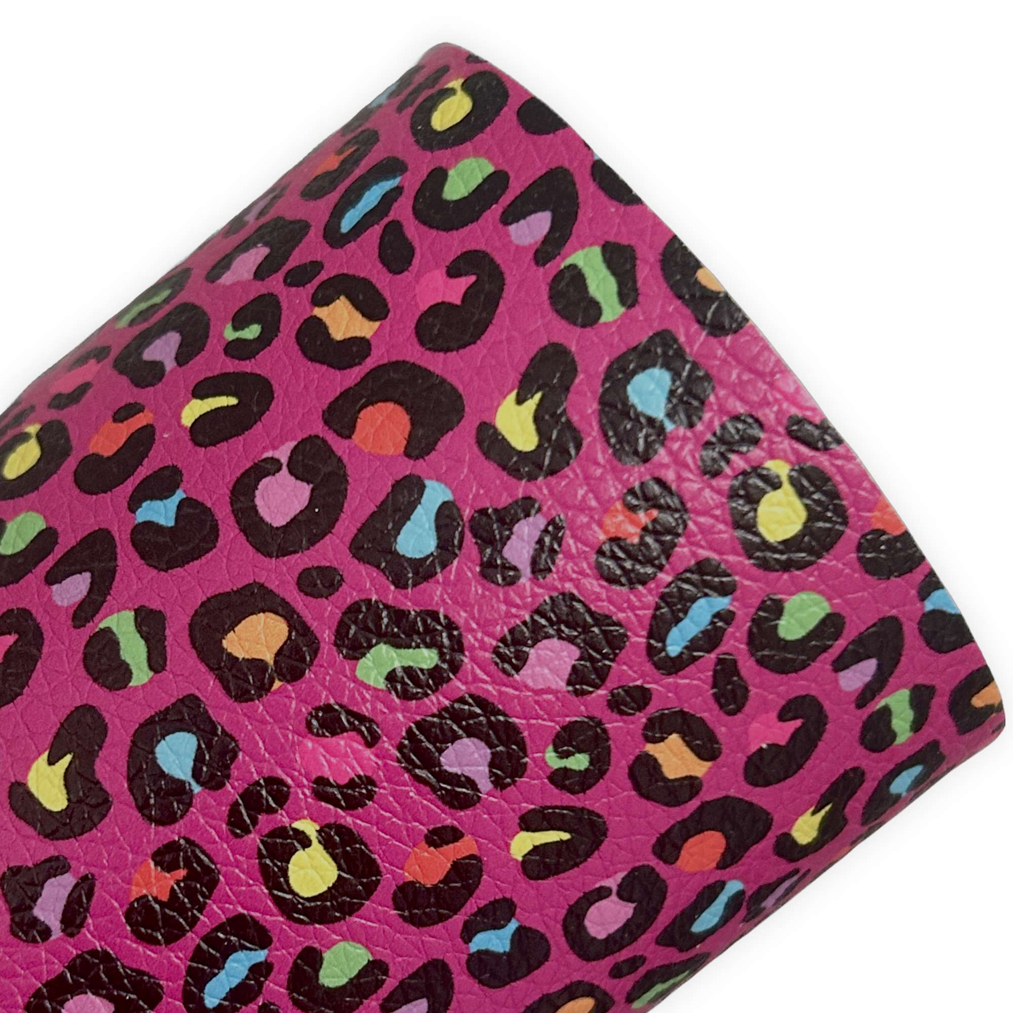 Rainbow Leopard Litchi Faux Leather Sheets