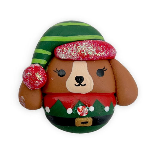 Christmas Elf Puppy Squish Clay Embellishment