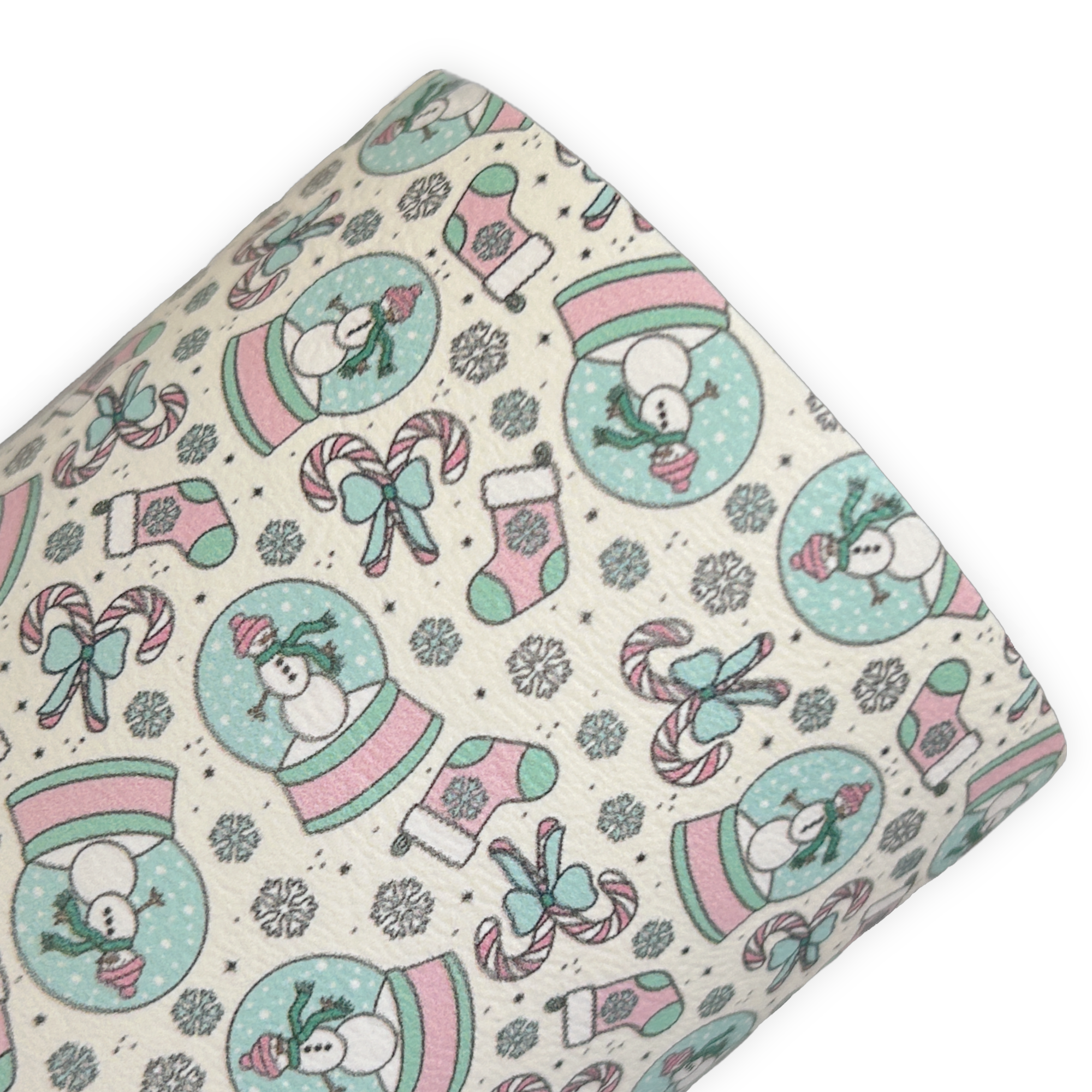 Christmas Snow Globe Printed Faux Leather Sheets