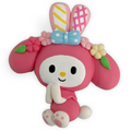 Easter Pink Rabbit Kitty Friend Clay Embellishment