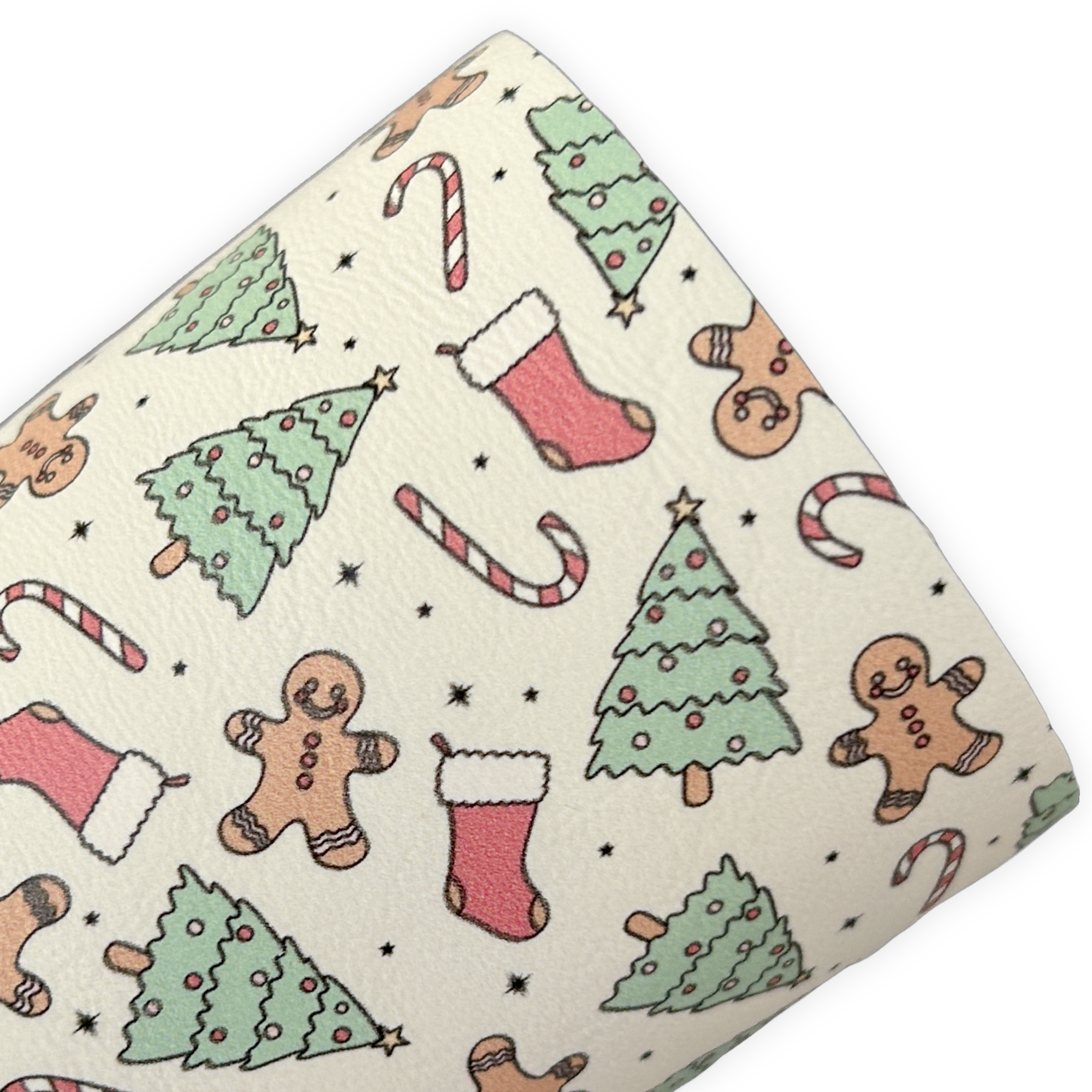 Christmas Gingerbread Printed Faux Leather Sheets