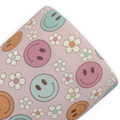 Smiley Faces Daisy Printed Faux Leather Sheets
