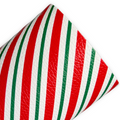 Christmas Stripped Printed Litchi Faux Leather Sheets