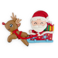 Santa Sleigh Christmas Clay Embellishment