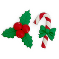 Christmas Set of 2 Clay Embellishments