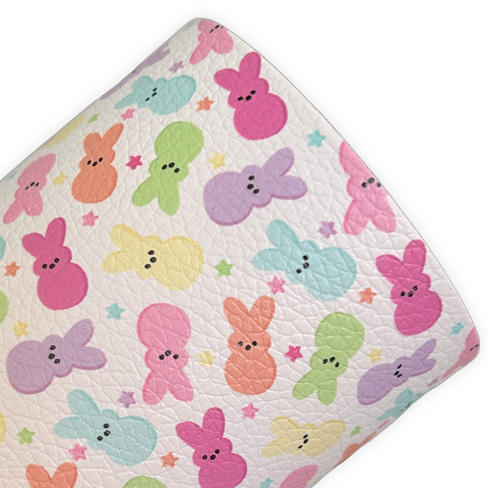 Pastel Bunnies Easter Printed Litchi Faux Leather Sheet