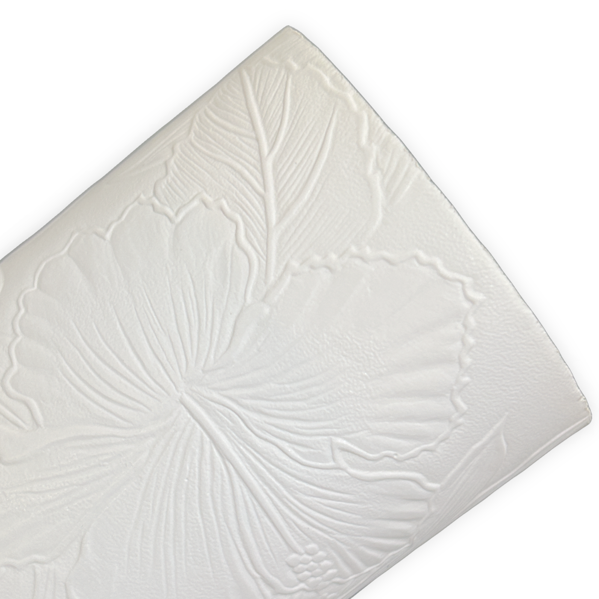 White Floral Embossed Faux Leather Sheets