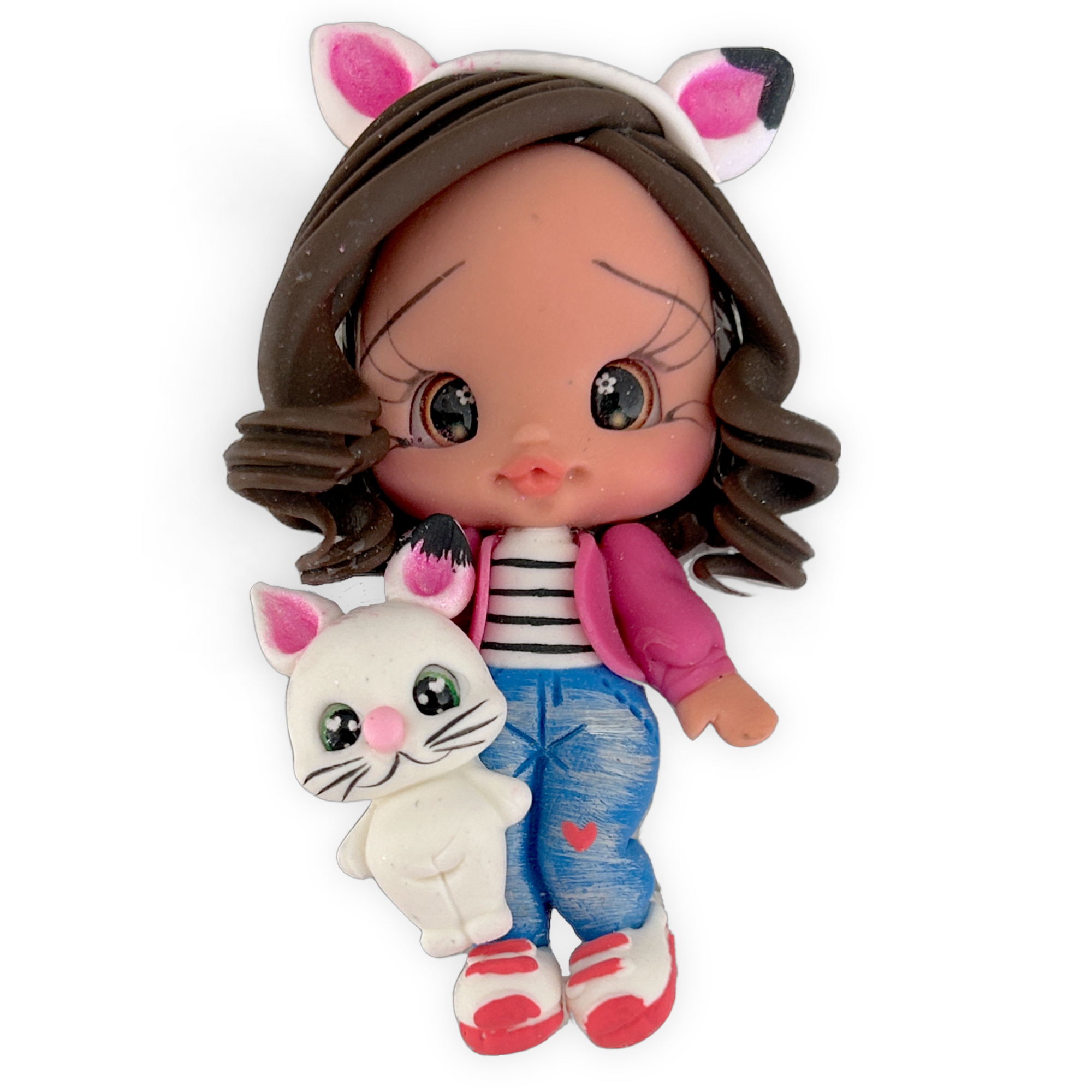 Kitty House Girl Clay Embellishment