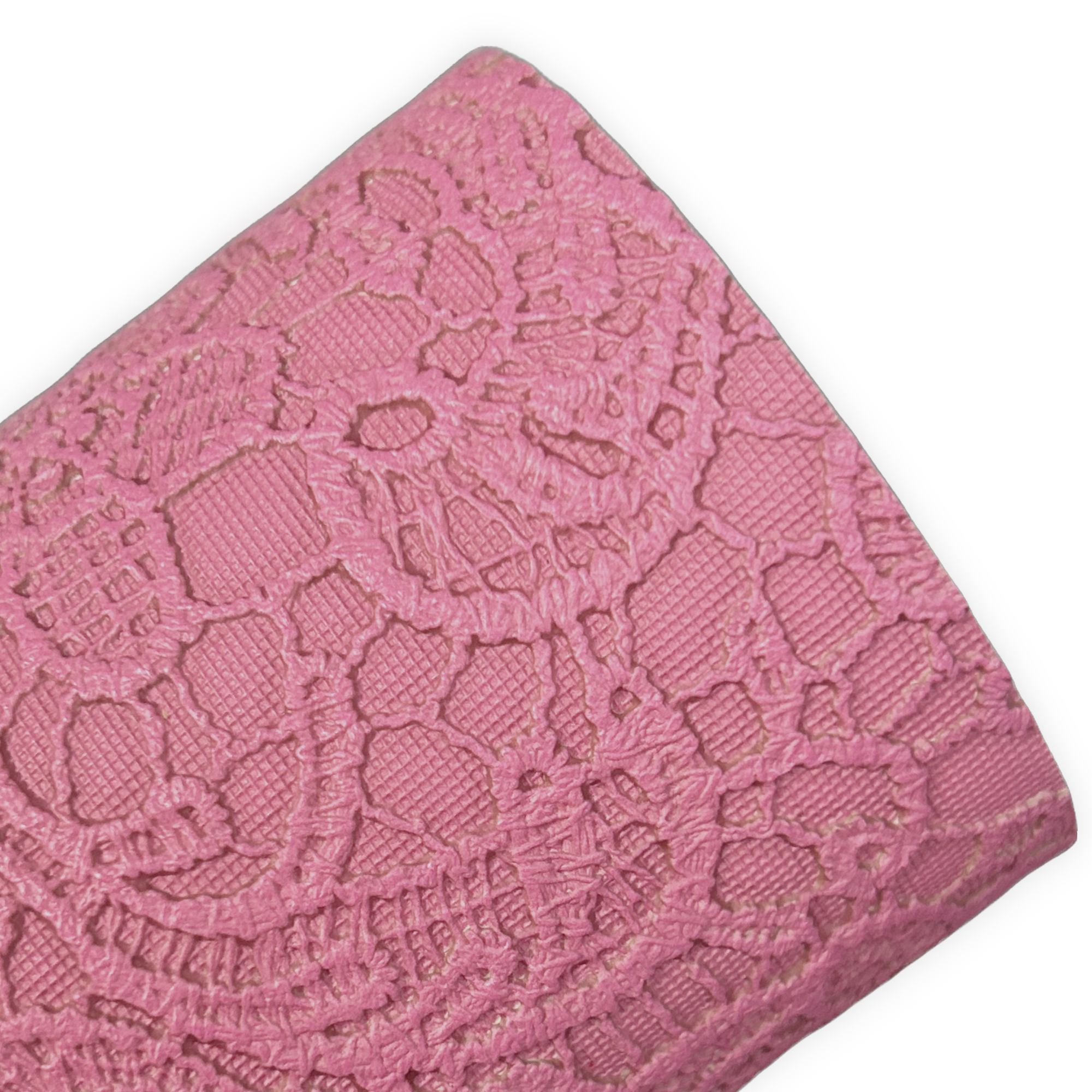 Rouge Pink Embossed Flower Lace Leather Sheets