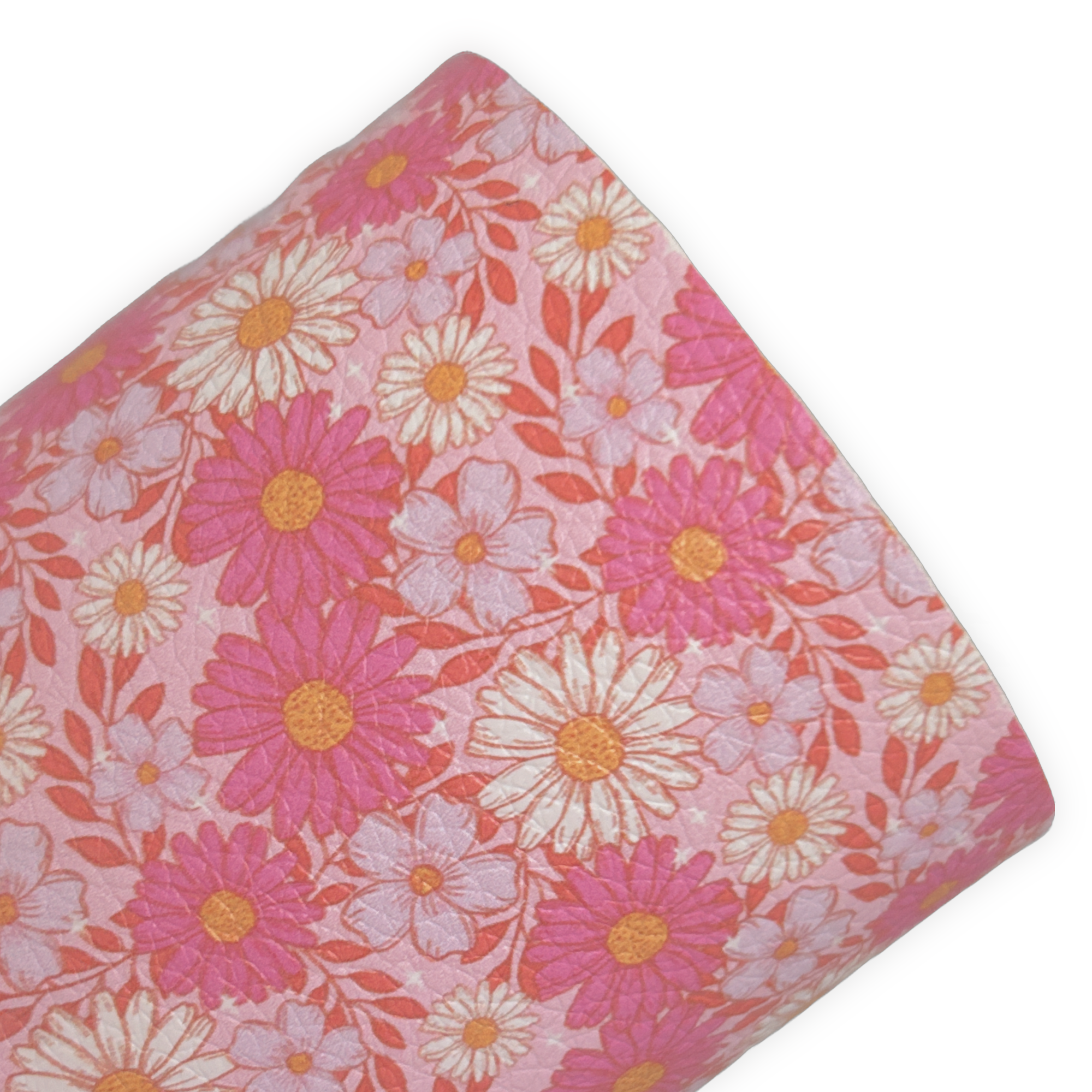 Petal Whispers Floral Litchi Faux Leather Sheets