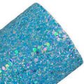 Sapphire Blue Sparkle Chunky Glitter Leather Sheets