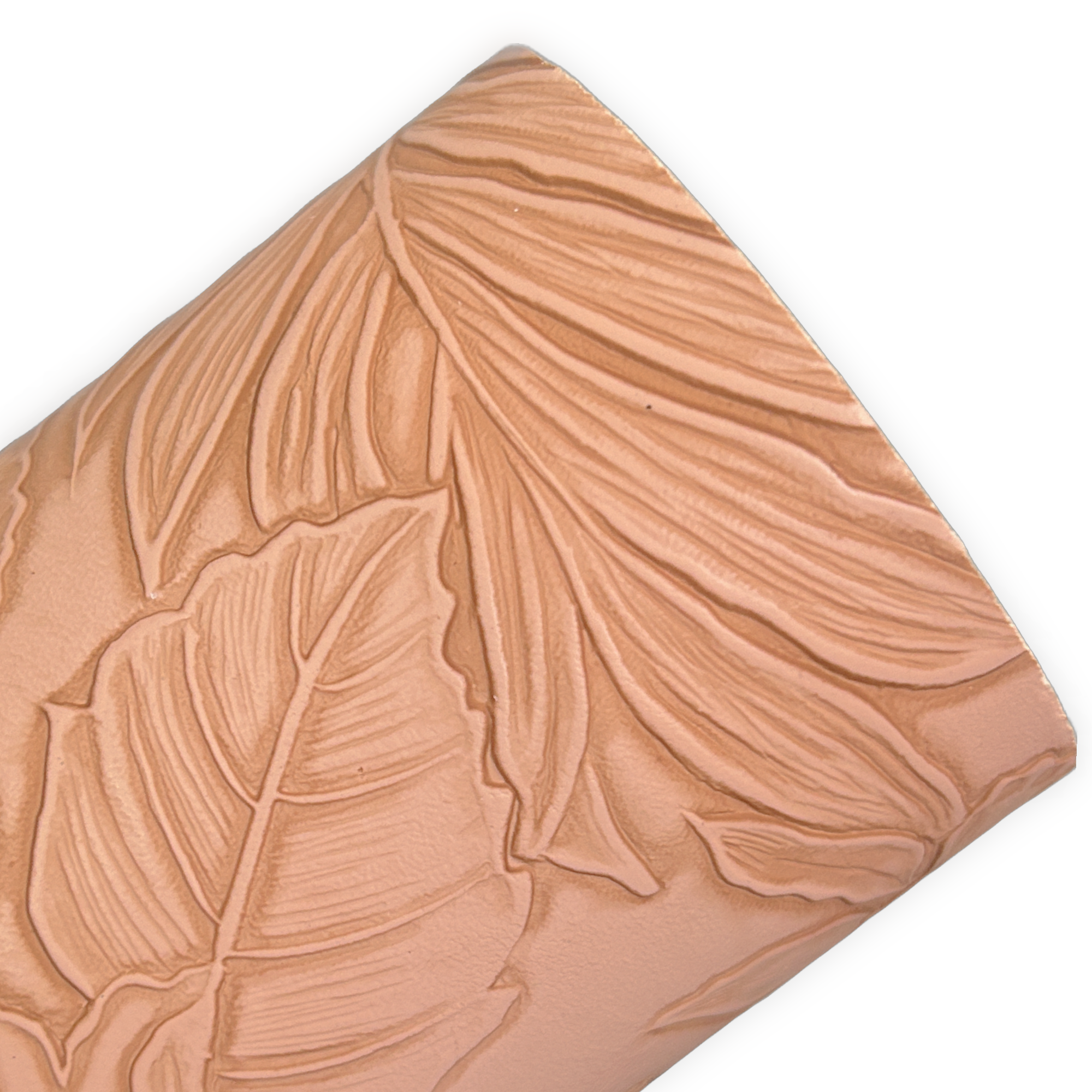 Peachy Caramel Floral Embossed Faux Leather Sheets