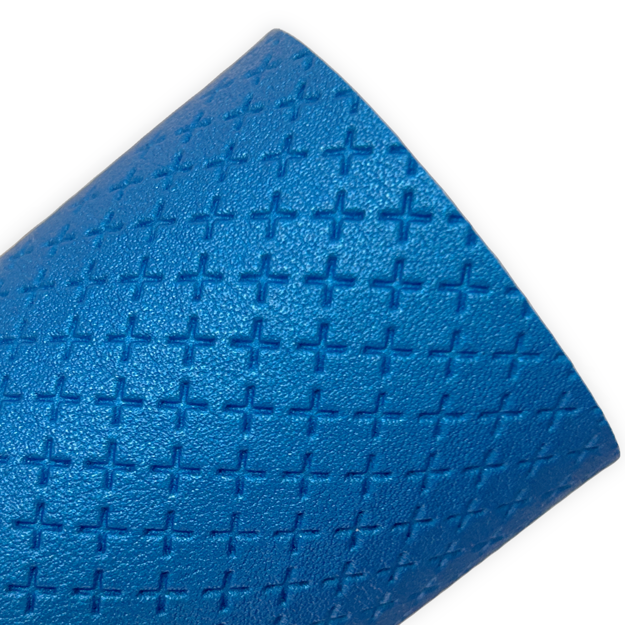 Persian Blue Embossed Cross Faux Leather Sheets