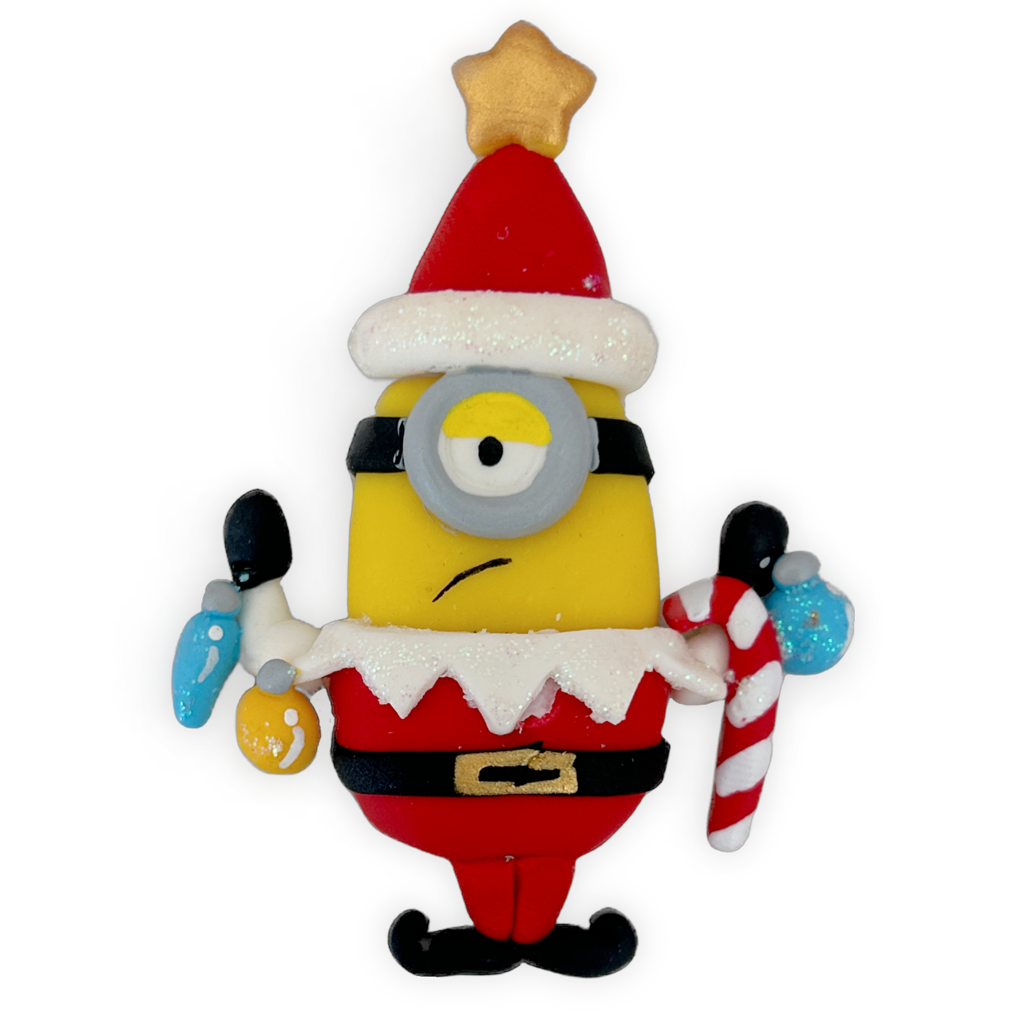 Yellow Guy Elf Christmas Clay Embellishment