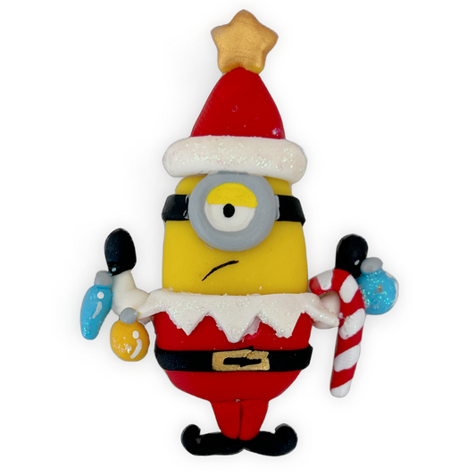 Yellow Guy Elf Christmas Clay Embellishment
