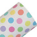 Rainbow Polka Dot Litchi Printed Faux Leather Sheets