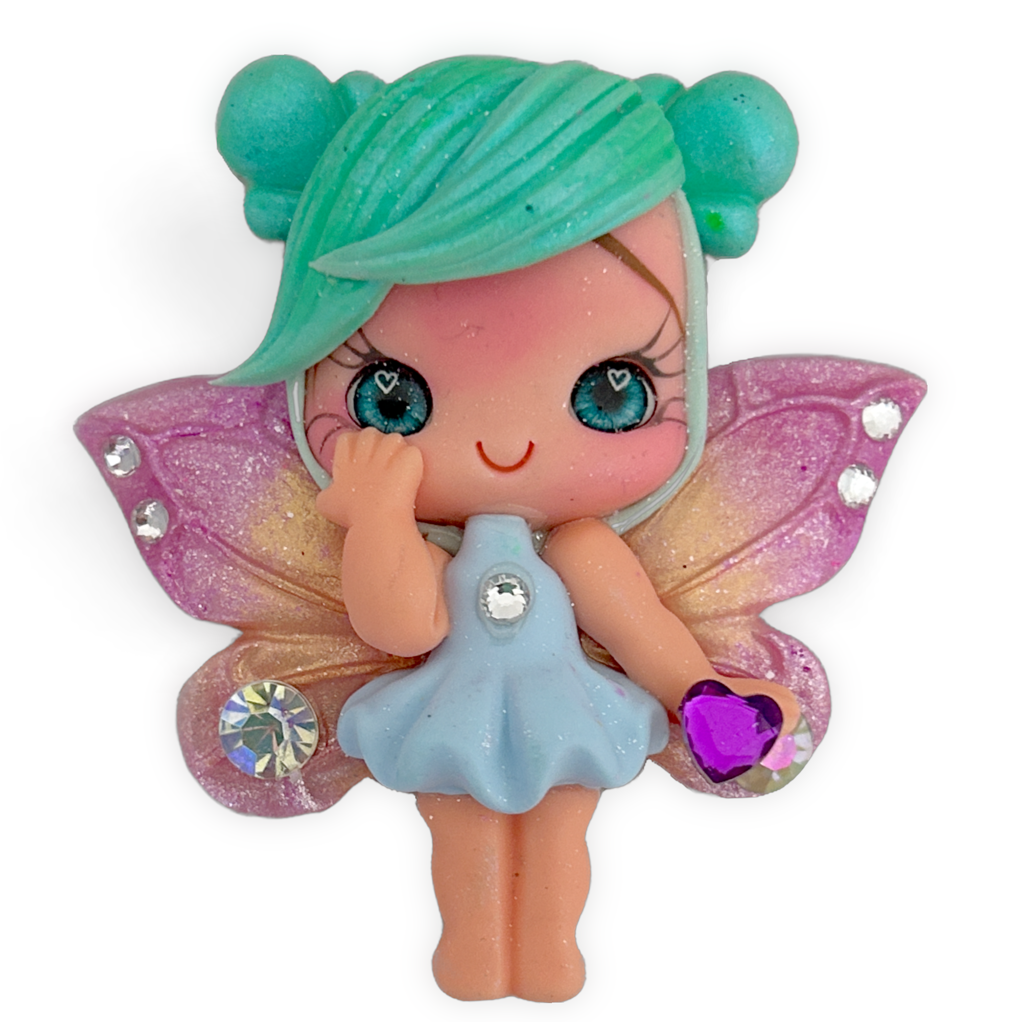 Purple Hearted Fairy Clay Embellishment