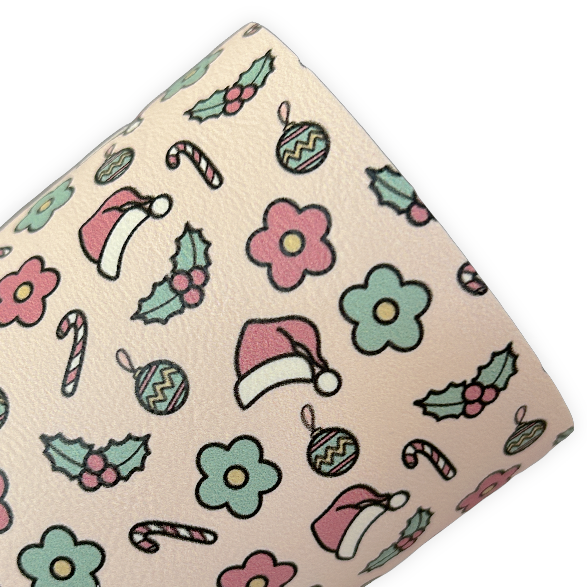 Christmas Festive Printed Faux Leather Sheets