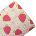 Daisy Strawberry Printed Faux Leather Sheets