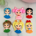 Moon Girls Clay Embellishments