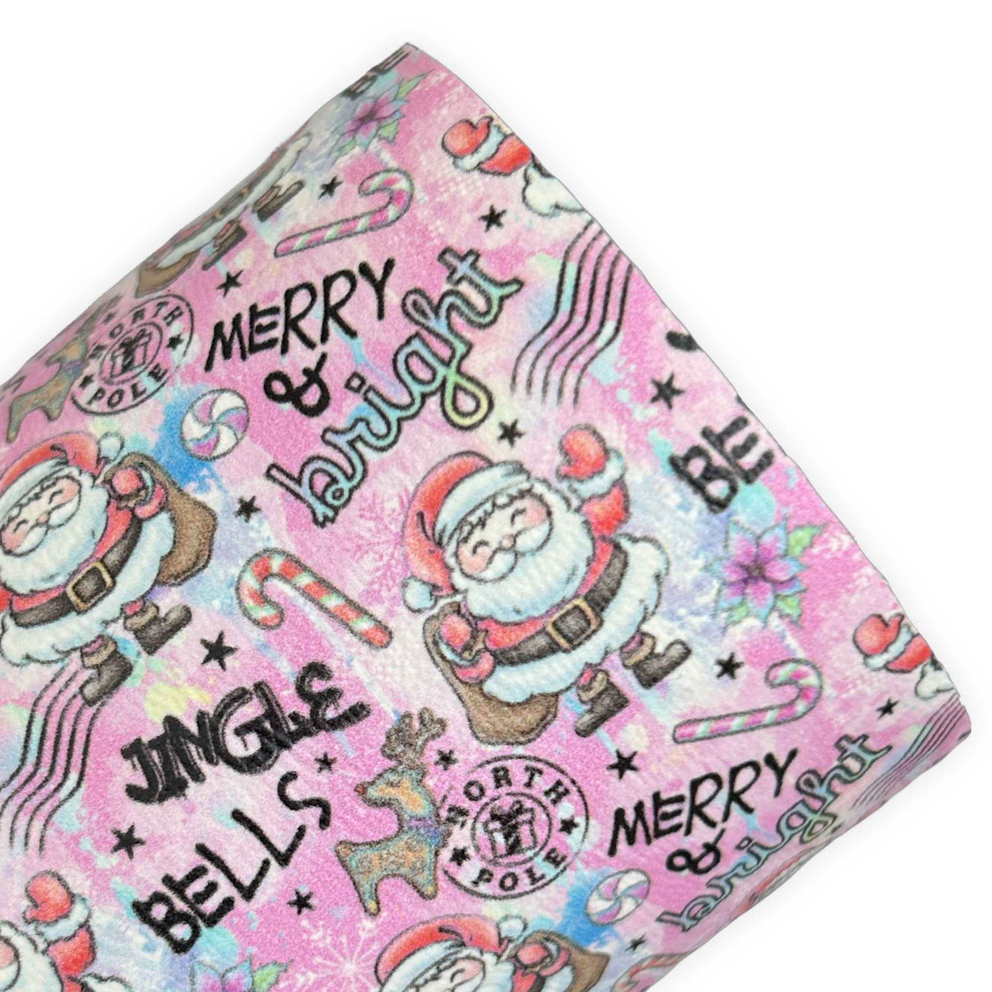 Santa Christmas Printed Faux Leather Sheets