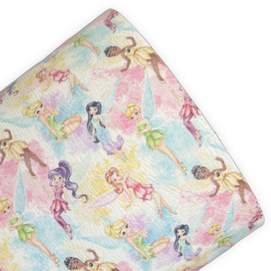 Green Fairy and Friends Printed Faux Leather Sheets