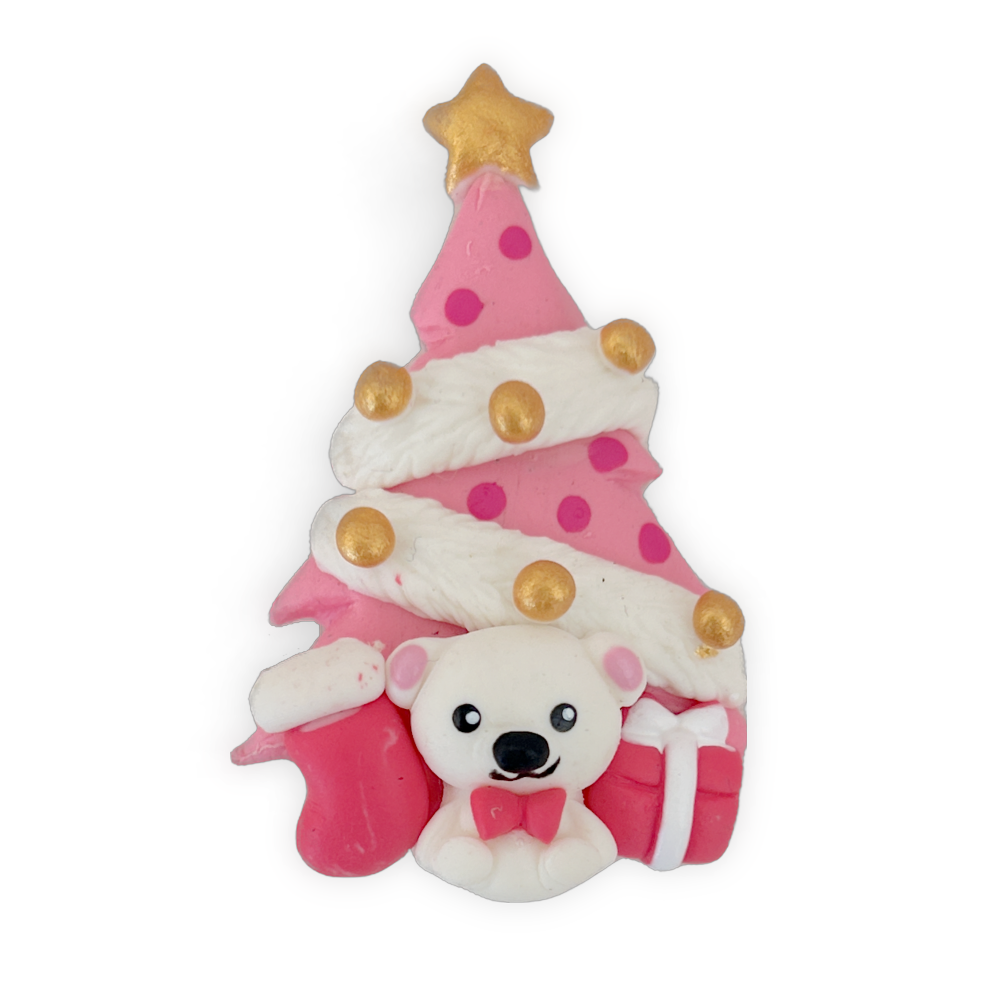 White Christmas Tree Christmas Clay Embellishment