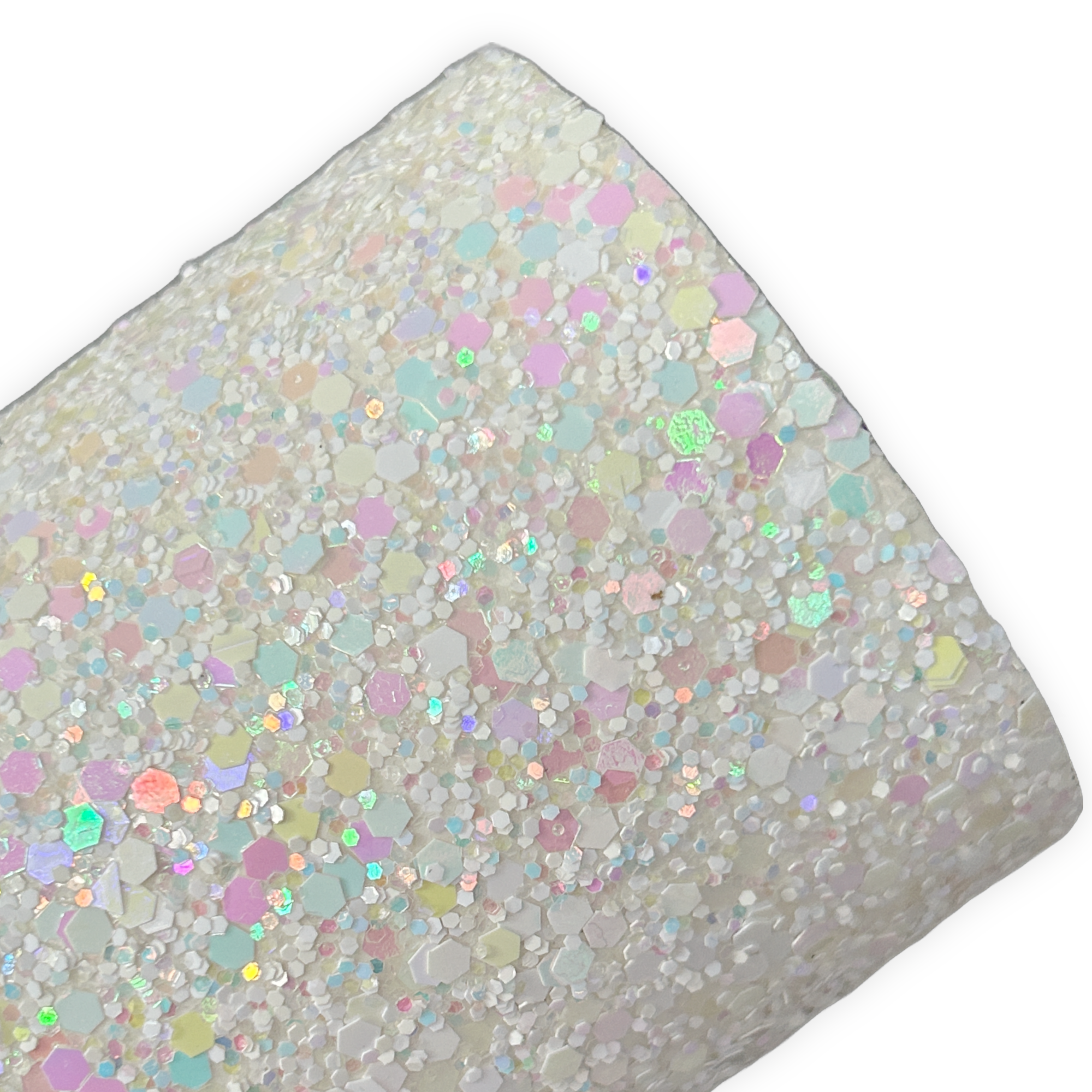 White Sparkle Chunky Glitter Leather Sheets
