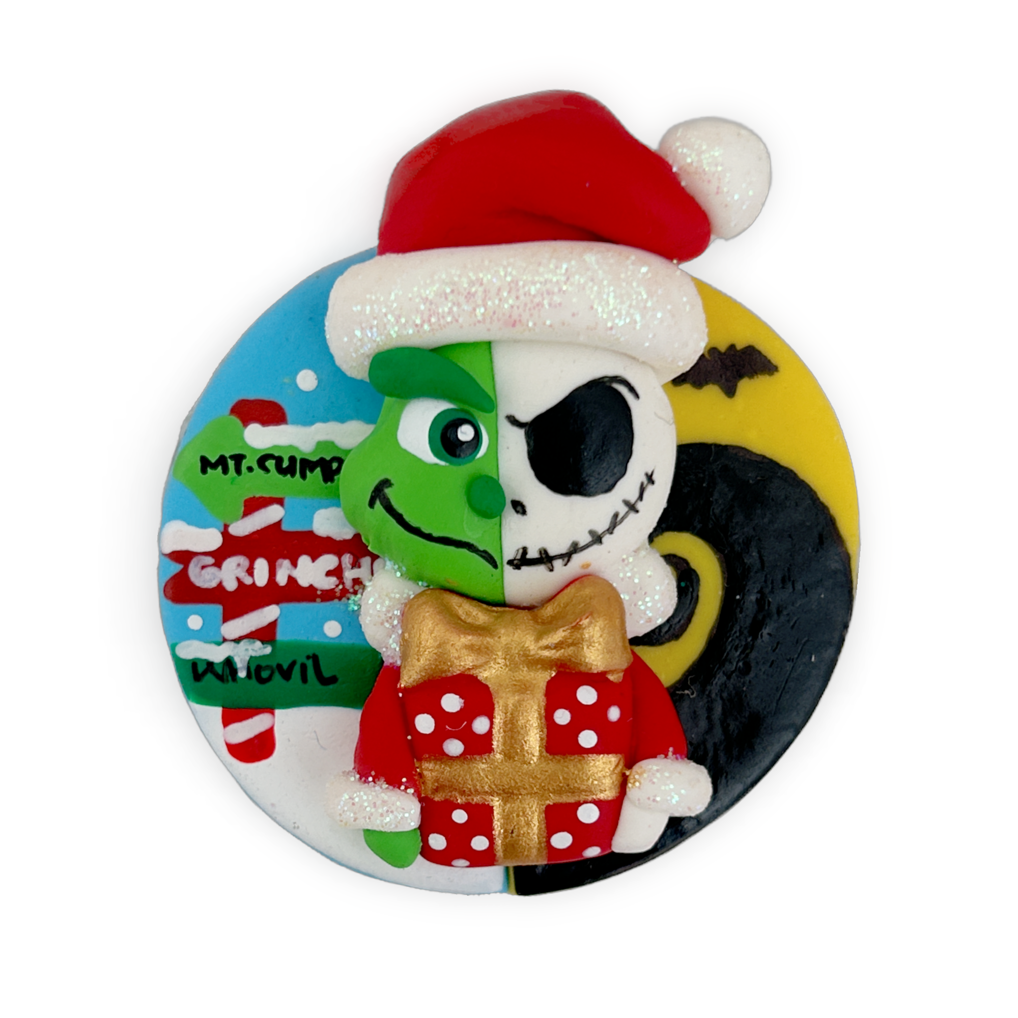 NBC and Green Monster Cameo Christmas Clay Embellishment