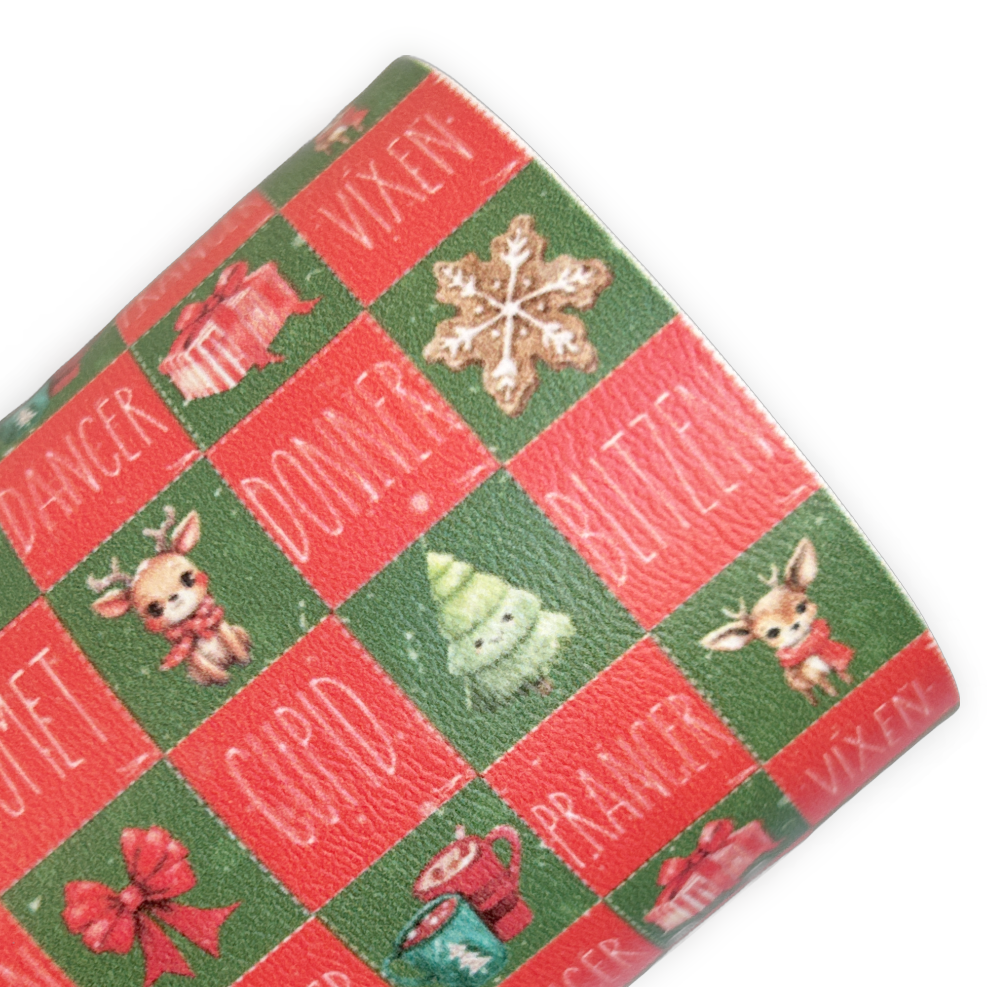 Christmas Reindeers Printed Faux Leather Sheets