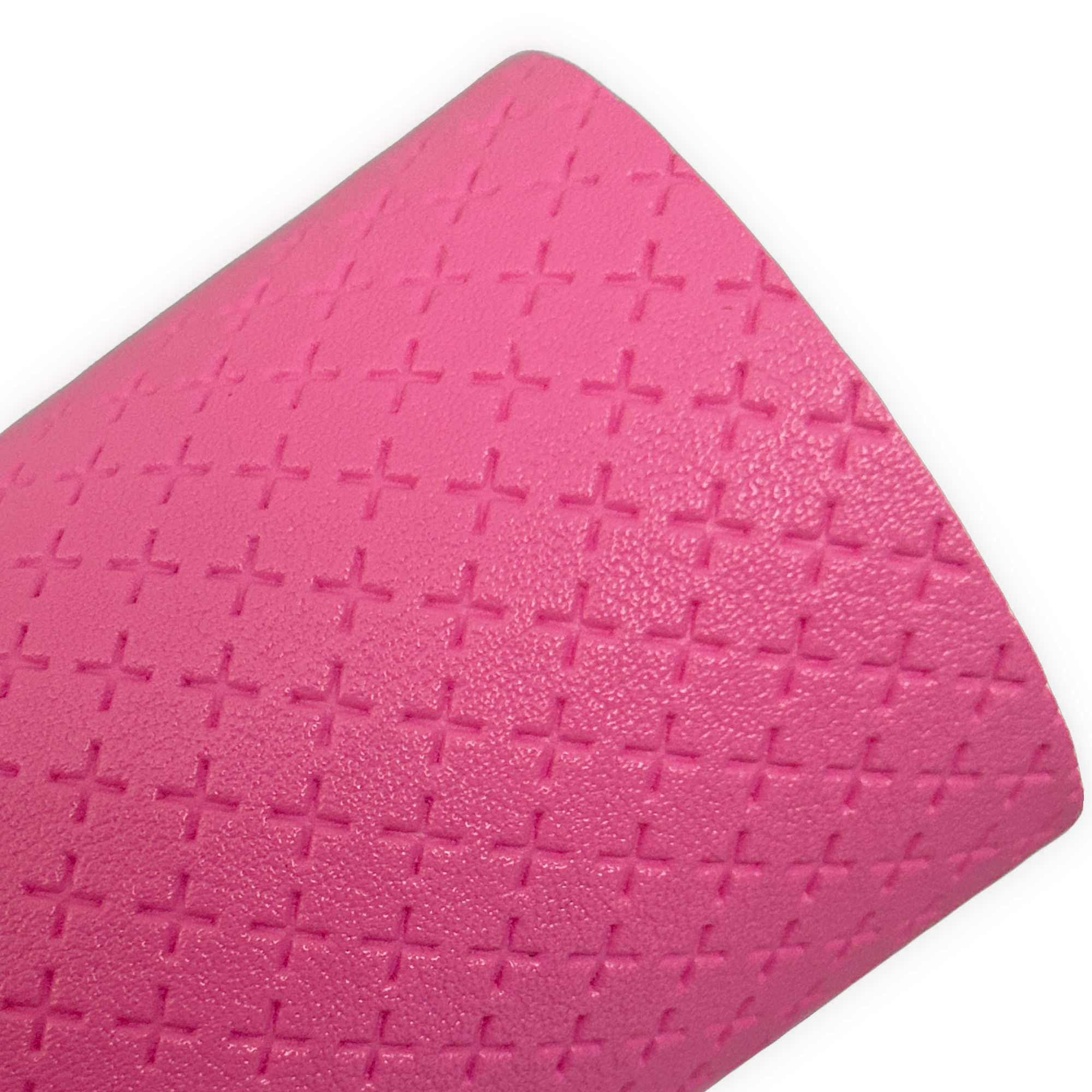 Punch Pink Embossed Cross Faux Leather Sheets