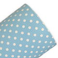Baby Blue Polka Dot Litchi Printed Faux Leather Sheets