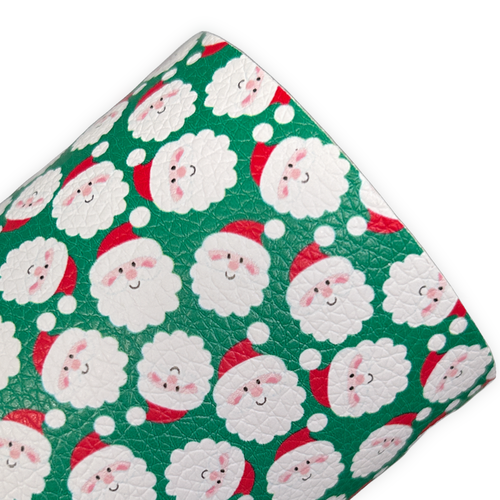 Santa Christmas Printed Litchi Faux Leather Sheets