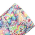 Rainbow Butterflies Printed Faux Leather Sheets