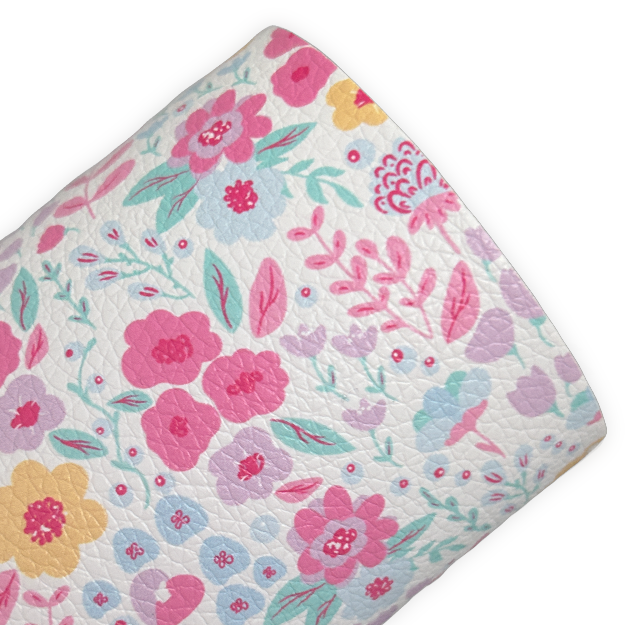 Ditsy Pink Floral Litchi Faux Leather Sheets