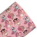 Demon Girls Pink Printed Litchi Faux Leather Sheets