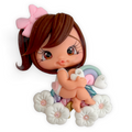 Rainbow Girl Clay Embellishment